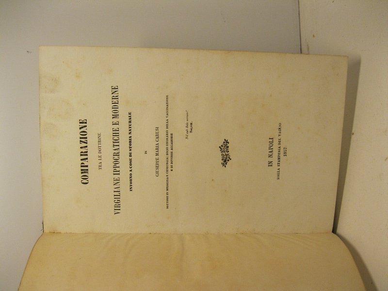 Comparazione tra le dottrine virgiliane ippocratiche e moderne intorno a …