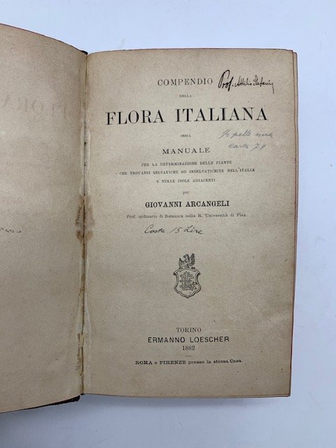 Compendio della flora italiana ossia manuale per la determinazione delle …