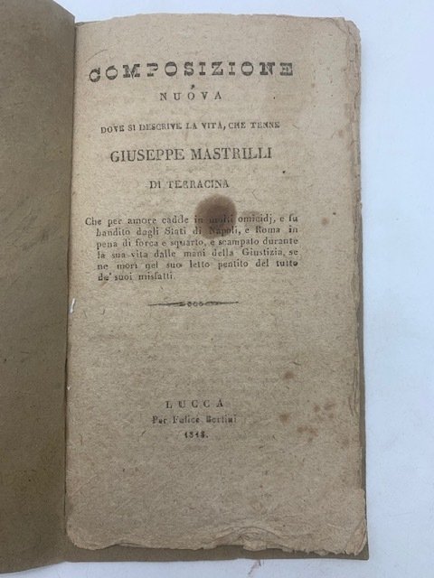 Composizione nuova dove si descrive la vita, che tenne Giuseppe … | Immagine principale