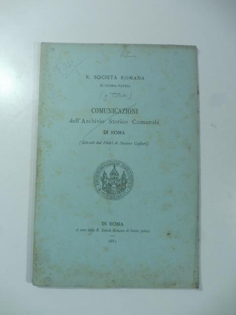 Comunicazioni dell'archivio storico comunale di Roma. Regesto delle Pergamente della …