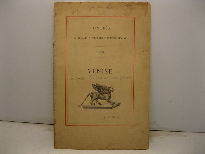 Congres litteraire & artistique international. 1888. Venise. Conference sur Goldoni