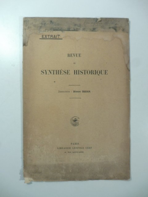 Contribution a l'histoire de la methode historique