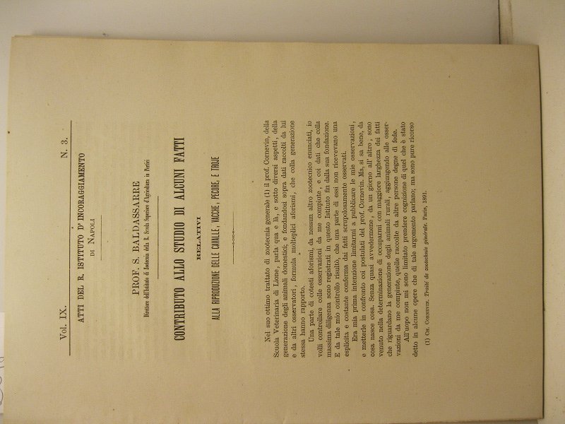 Contributo allo studio di alcuni fatti relativi alla riproduzione delle …