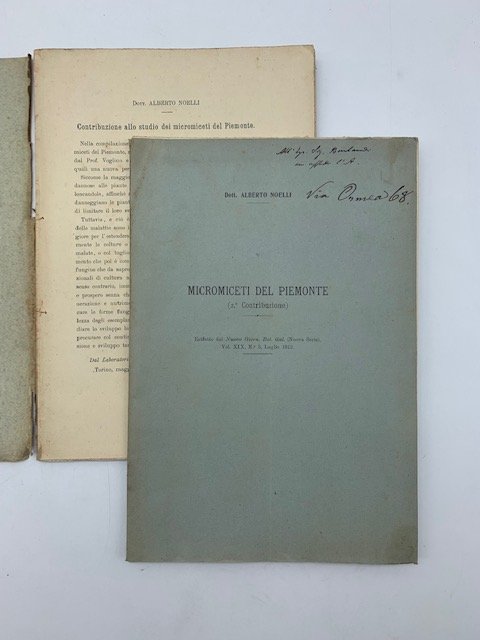 Contribuzione allo studio dei micromiceti del Piemonte; Micromiceti del Piemonte …