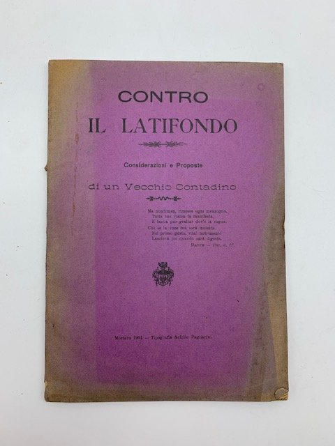 Contro il latifondo. Considerazioni e proposte di un vecchio contadino | Immagine principale