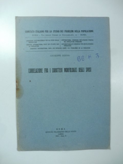 Correlazione fra i caratteri morfologici degli sposi