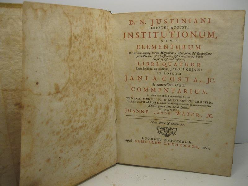 D. N. Justiniani Perpetui Augusti institutionum sive elementorum per tribuniami'num, …