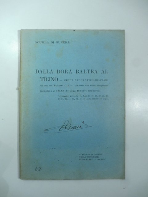 Dalla Dora Baltea al Ticino. Cenni geografico militari .