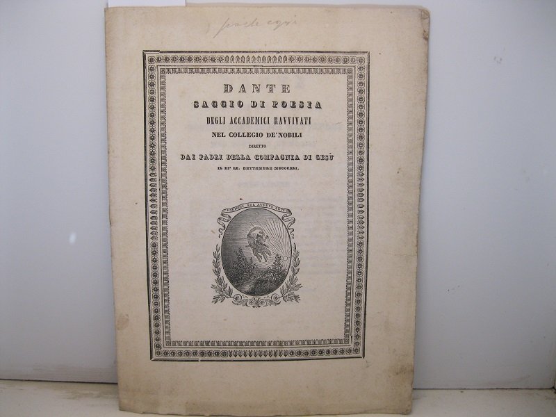 Dante. Saggio di poesia degli accademici Ravvivati nel collegio de' …