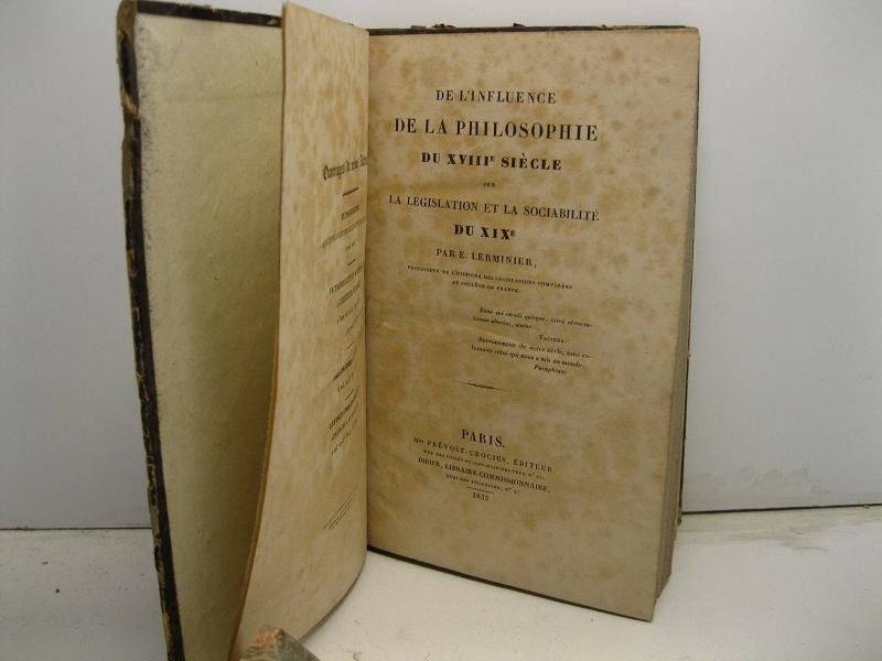 De l'influence de la philosophie du XVIII sie'cle sur la …