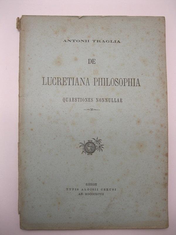 De Lucretiana philosophia. Quaestiones nonnullae
