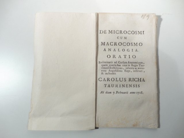 De microcosmi cum macrocosmo. Analogia oratio preliminaris ad cursum anatomicum, …