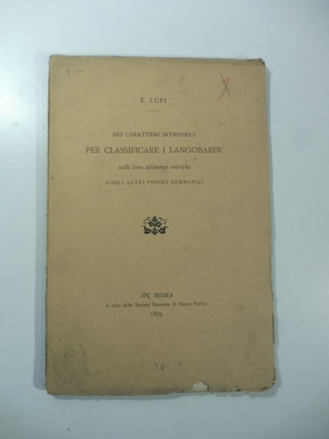 Dei caratteri intrinseci per classificare i Langobardi nelle loro attinenze …