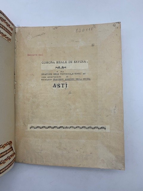 Del Contado d'Asti (Stralcio da Corona Reale di Savoia o …