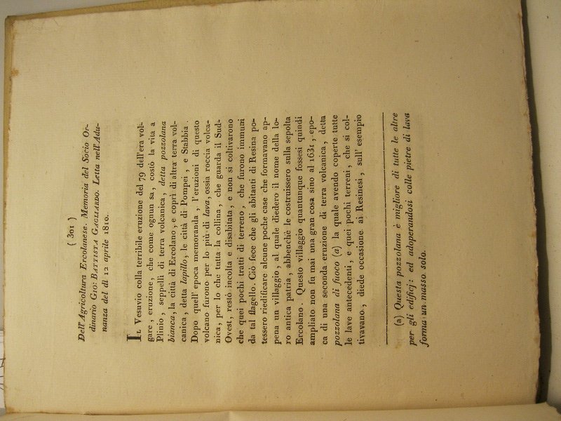 Dell'agricoltura ercolanese. Memoria.