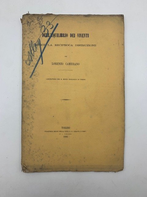 Dell'equilibrio dei viventi merce' la reciproca distruzione