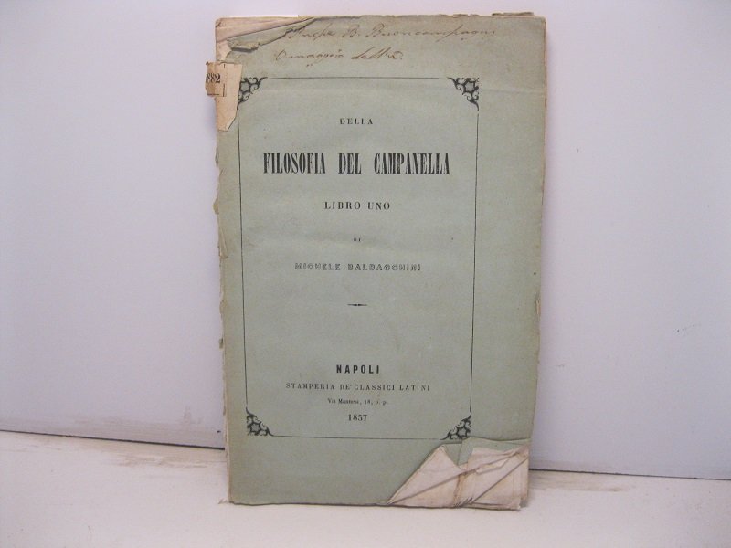 Della filosofia del Campanella. Libro uno
