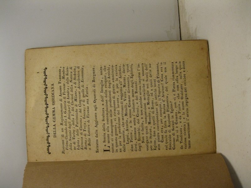 Della gemma ossidiana. Ristretto di un ragionamento di Adamo Fabbroni, …