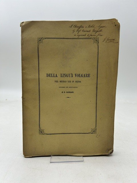 Della lingua volgare in Siena nel secolo XIII per una … | Immagine principale
