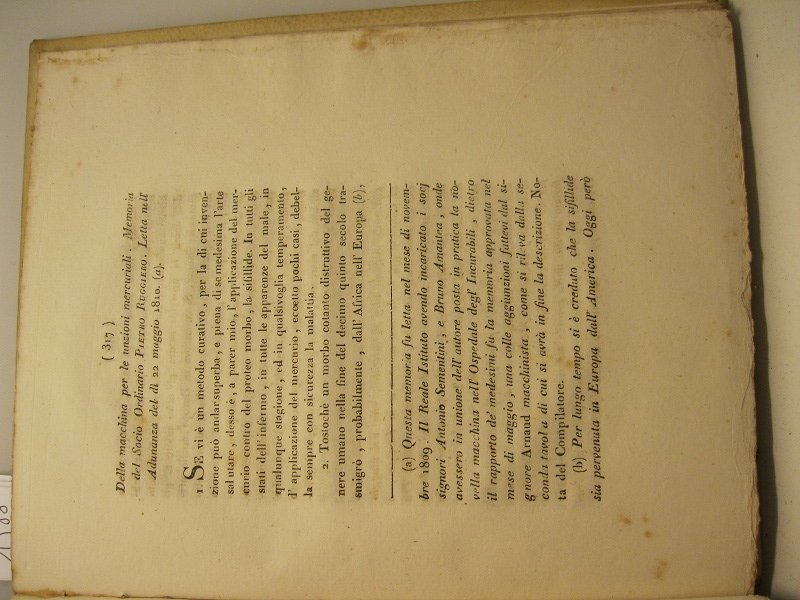 Della macchina per le unzioni mercuriali. Memoria.