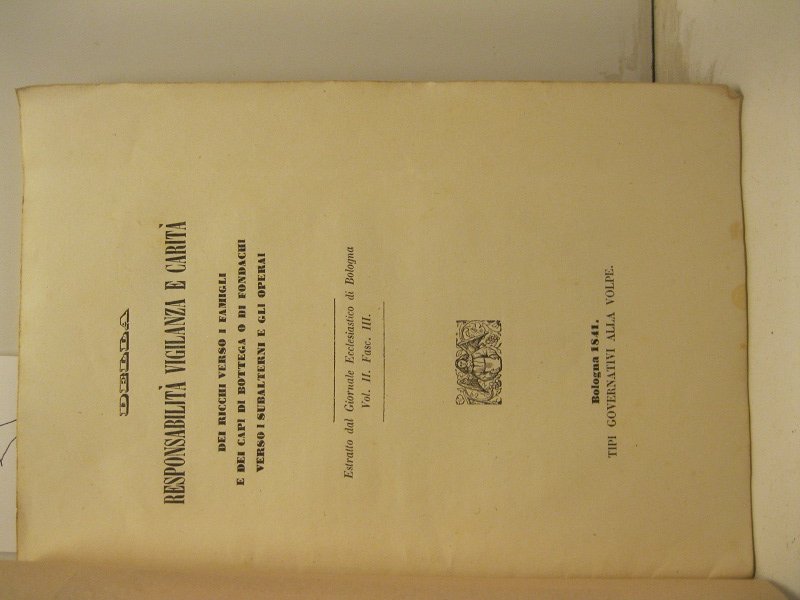 Della responsabilita' vigilanza e carita' dei ricchi verso i famigli …