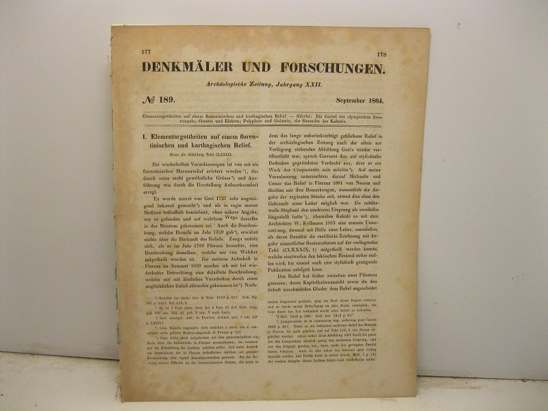 Denkmaler und forschungen Archaologische Zeitung. Elementargottheiten auf einem florentinischen und …
