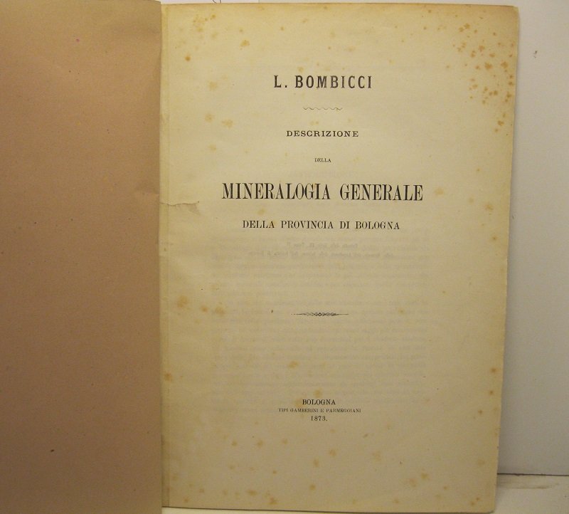 Descrizione della mineralogia generale della provincia di Bologna