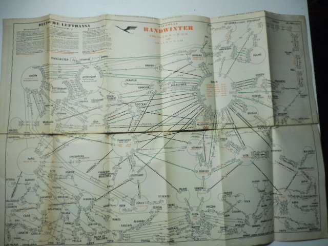 Deutsche Lufthansa Winter-Flugplan. Pieghevole pubblicitario