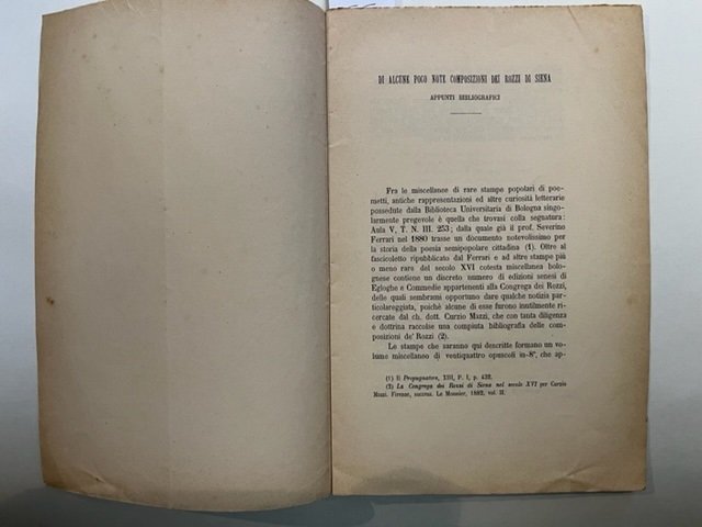 Di alcune poco note composizioni dei Rozzi di Siena. Appunti …