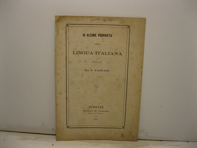 Di alcune proprieta' della lingua italiana