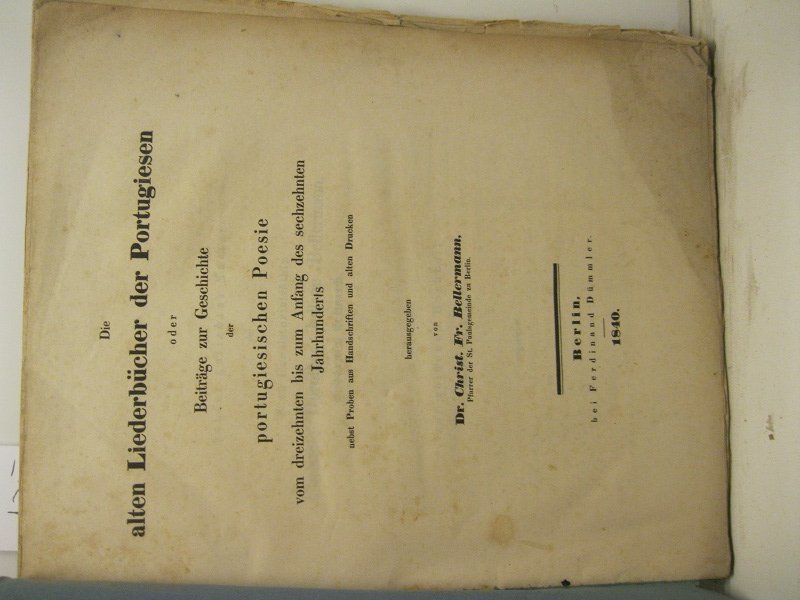 Die alten Liederbücher der Portugiesen oder Beiträge zur Geschichte der …