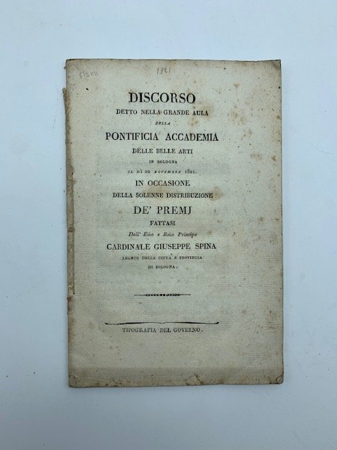 Discorso detto nella grande aula della Pontificia Accademia delle Belle …