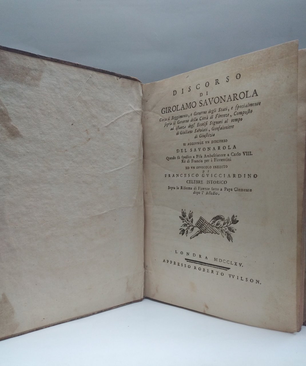 Discorso di Girolamo Savonarola circa il reggimento e governo degli … | Immagine principale