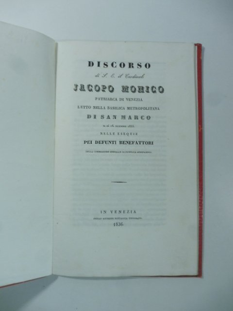 Discorso di S. E. il Cardinale Jacopo Monico patriarca di …