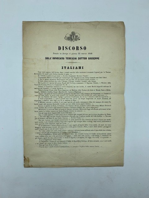 Discorso tenuto in Rovigo il giorno 25 marzo 1848.