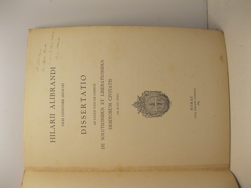 Dissertatio ad legem unicam codicis De solutionibus et liberationibus debitorum …
