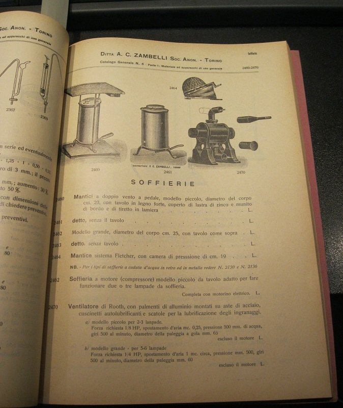 Ditta A C. Zambelli. Officina meccanica e soffieria da vetro. …