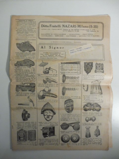 Ditta Fratelli Nazari, Milano. Magazzini di chincaglierie, giocattoli, profumerie, cancelleria, …