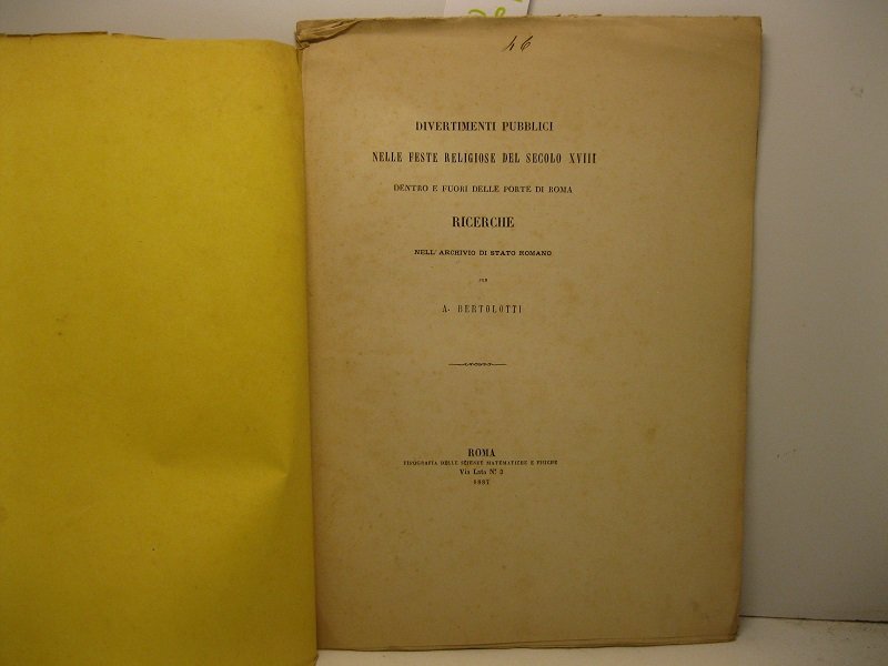 Divertimenti pubblici nelle feste religiose del secolo XVIII dentro e …