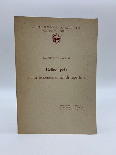 Doline, polja e altri fenomeni carsici. Estratto dagli Atti del …