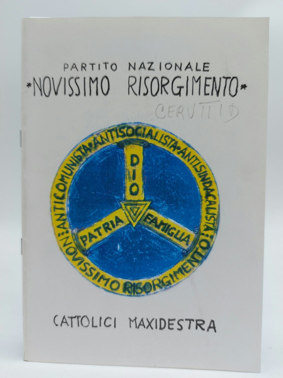 Domenico Cerutti. Partito Nazionale. Novissimo Risorgimento