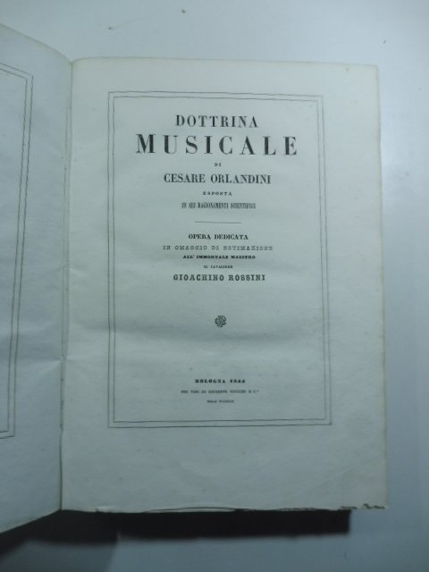 Dottrina musicale di Cesare Orlandini esposta in sei ragionamenti scientifici