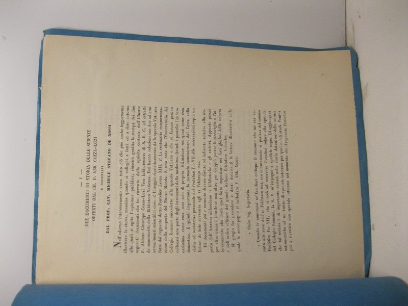 Due documenti di storia delle scienze offerti dal Ch. P. …