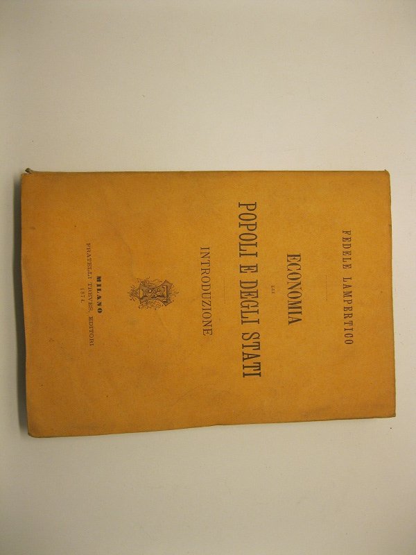 Economia dei popoli e degli stati. Introduzione