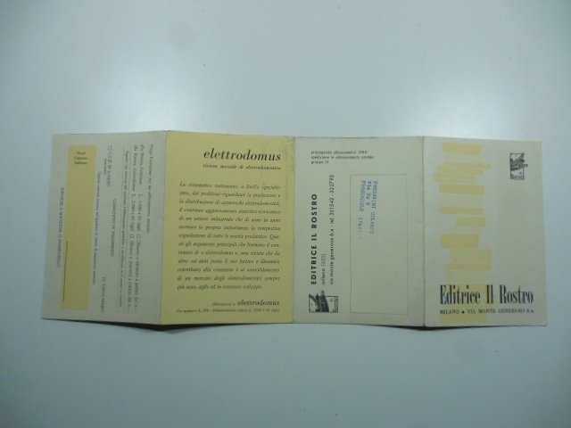 Editrice Il Rostro. Cartolina pubblicitaria propaganda abbonamenti 1965