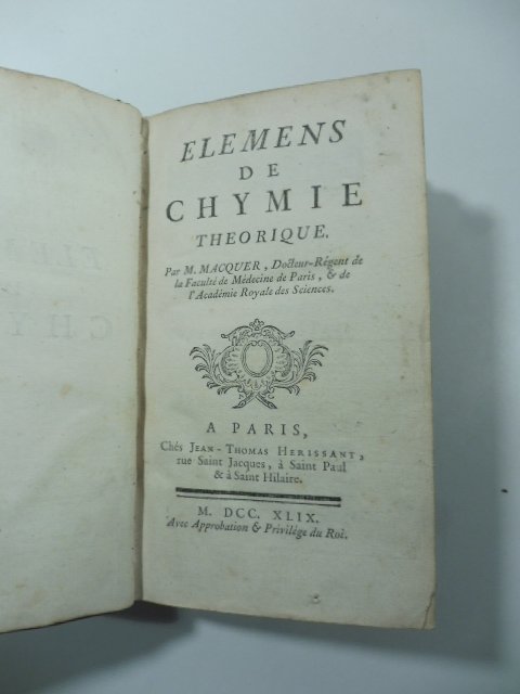 Elemens de chymie theorique