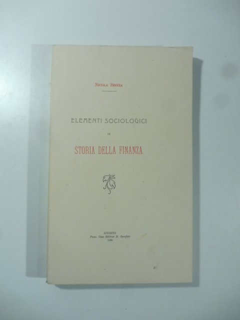 Elementi sociologici di storia della finanza