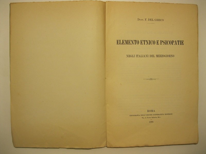 Elemento etnico e psicopatie negli Italiani del Mezzogiorno | Immagine principale