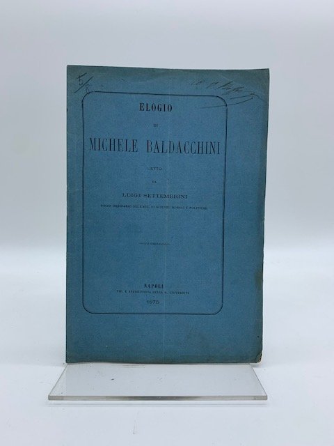 Elogio di Michele Baldacchini letto.