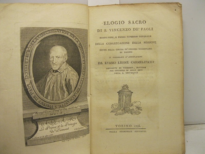 Elogio sacro di S. Vincenzo de' Paoli fondatore, e primo …